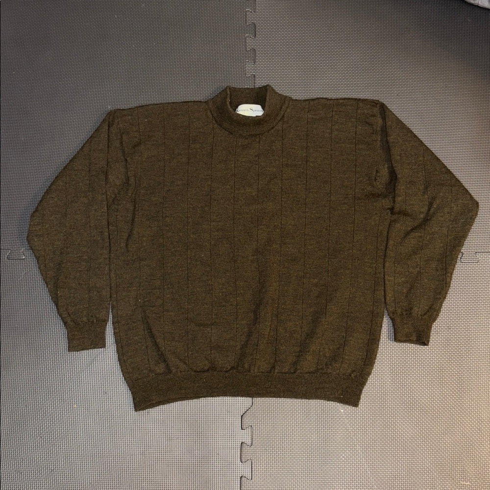 Kenneth Spencer Mock Neck Wool Sweater